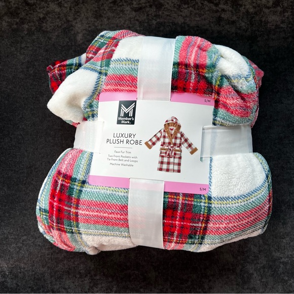 NWT Member's Mark Adult Plush Robe Size S/M - Picture 8 of 9